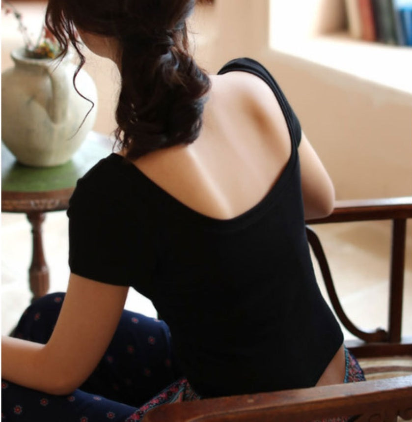Essential V-Neck Top with Built-in Bra