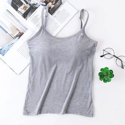 Adjustable Camisole Top with Built-in Bra