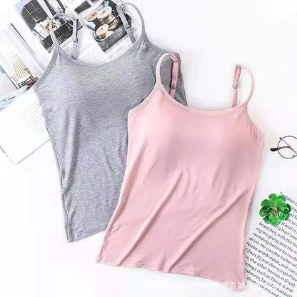 Adjustable Camisole Top with Built-in Bra
