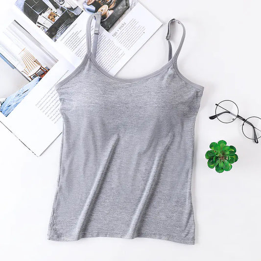 Adjustable Camisole Top with Built-in Bra