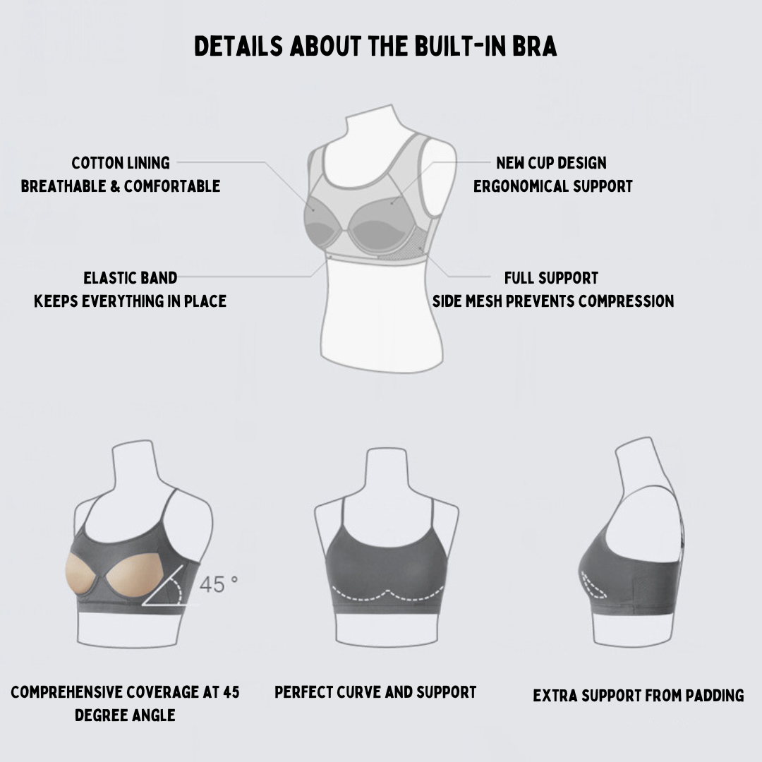 Essential V-Neck Top with Built-in Bra