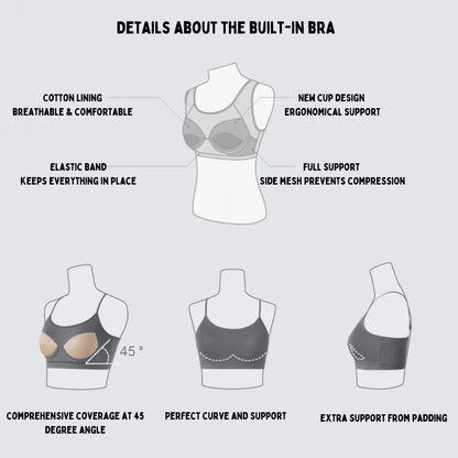 Essential V-Neck Top with Built-in Bra
