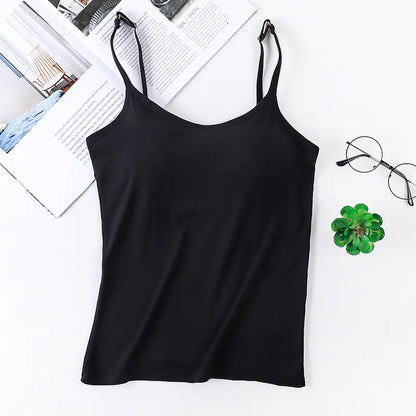 Adjustable Camisole Top with Built-in Bra