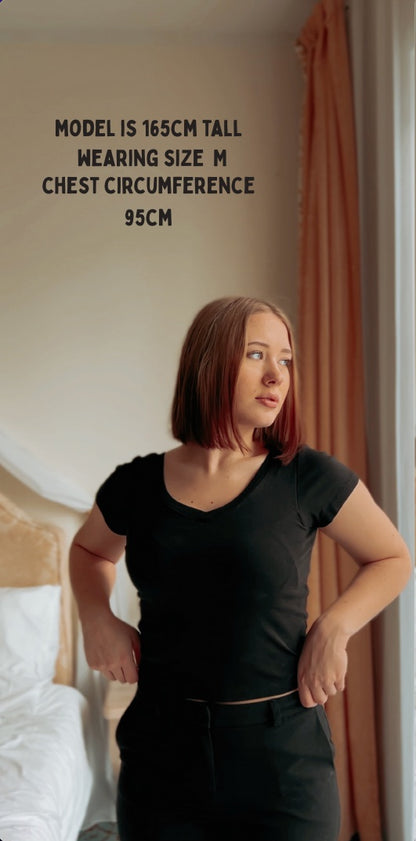 Essential V-Neck Top with Built-in Bra