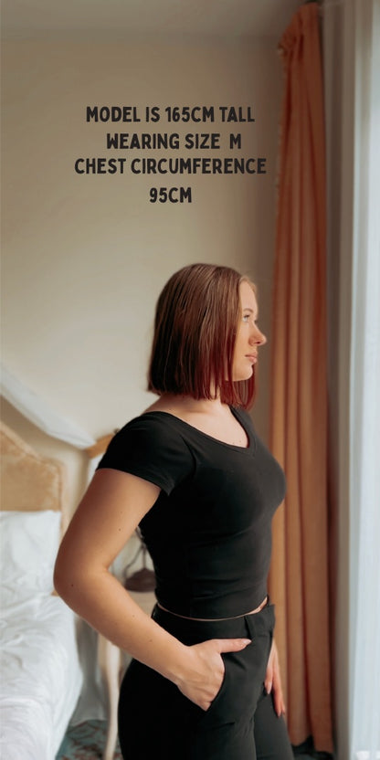 Essential V-Neck Top with Built-in Bra