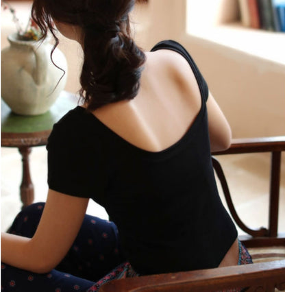 Essential V-Neck Top with Built-in Bra